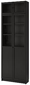 Витрина IKEA Billy black-brown 80x30x237 см