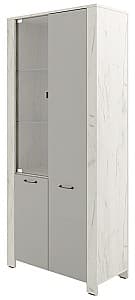 Витрина ML Mobila Вега №6 2Д Дуб Крафт Белый/Серый