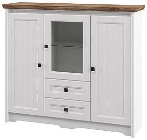 Витрина Неман Тиволи МН-035-04 Белый Структурный/Дуб Стирлинг(Коричневый)