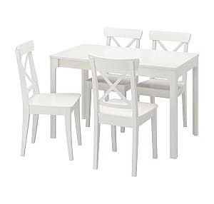 Set de masa cu scaune IKEA Ekedalen / Ingolf White