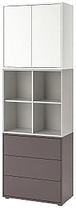 Шкаф пенал IKEA Eket white / light gray / dark gray 70x35x212 см