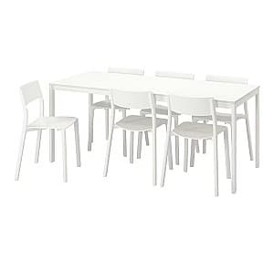 Set de masa cu scaune IKEA Vangsta / Janinge White