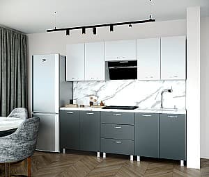 Bucatarie ML Mobila Omega Nr.1 2.2 m Alb/Antracit