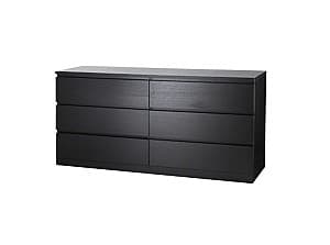 Comoda IKEA Malm black-brown 160×78 cm (6 sertare)