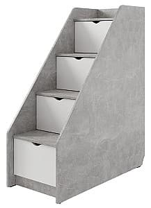 Comoda ML Mobila Junior 13 4S Atelie Deschis(Gri)/Alb