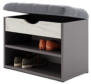 Обувница ML Mobila МЛ-5 (с пуговицами) Антрацит/Дуб Крафт Белый