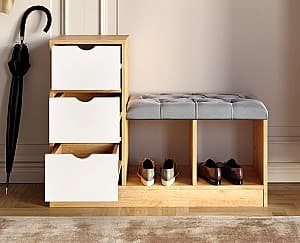 Обувница ML Mobila МЛ-7 Дуб Золотой/Белый