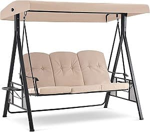 Садовые качели для дачи VLM с тентом 1,95Х1,35Х1,80м, антрацит (19009 г.)