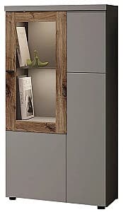 Витрина Sokme Модена 1Д H121 60 Шиншила Серая/ Дуб Флагштон(Коричневый)