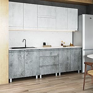 Кухня ML Mobila Прага 2.2 м Стоун Серый/Оксид Белый