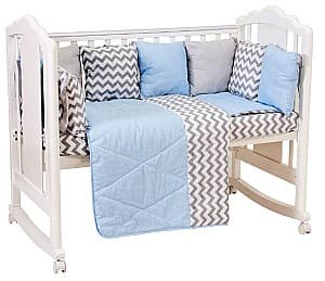 Lenjerie de pat pentru copii Polini Kids ZigZag Grey-Blue