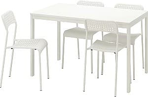 Set de masa cu scaune IKEA Vangsta /Adde White