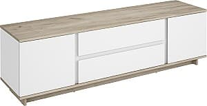 Comoda TV MG-Plus Concept 2D2S Stejar Kraft Gri/Nimfeya Alb