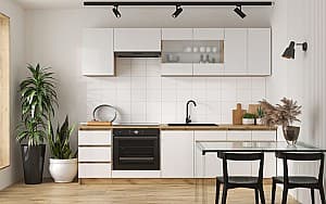 Кухня Sokme Софт 2.4 м Дуб Вотан/Белый