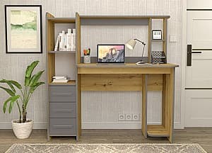 Офисный стол Yasen Синус Дуб Артизан / Графит Серый