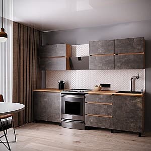 Кухня ML Mobila Найс 2 м Дуб Золотой/Ателье Темный(Коричневый)