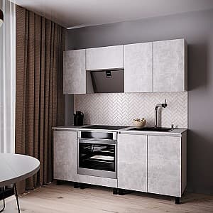 Bucatarie ML Mobila Nais 1.8 m Alb/Atelie Deschis(Gri)