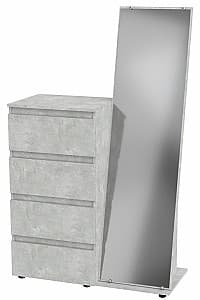 Comoda KompaniT Oglinda (Complect) Atelie Deschis (Gri)