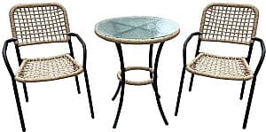 Set de mobila de grădină Sonmez Polirattan Bej