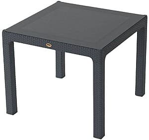 Стол Sonmez Elit Rattan (со стеклом) 90x90 Антрацит