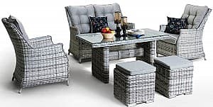 Set de mobila de grădină Sonmez HOLA RATTAN (pentru 6 persoane) Cappucino (Gri)