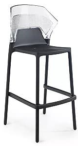 Scaun pentru bar Papatya Ego-S Bar Negru/Transparent