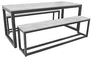 Set de mobila de grădină DP Masă+2 Banchete