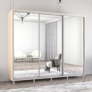 Шкаф-купе Mobildor Lux Aron 260 (3 зеркала) Дуб Сонома