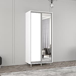 Шкаф-купе Mobildor Lux Aron 110 (1 зеркало, 1 ДСП) Белый