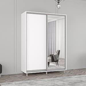 Шкаф-купе Mobildor Lux Aron 140 (1 зеркало, 1 ДСП) Белый