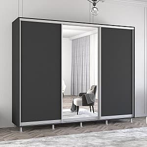 Шкаф-купе Mobildor Lux Aron 260 (1 зеркало, 2 ДСП) Антрацит