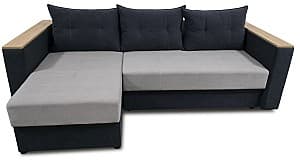 Canapea de colt V-Toms Eldorado E1L (230x140 cm) Negru / Gri