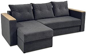 Canapea de colt V-Toms Eldorado E1L (230x140 cm) Negru