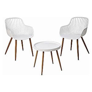 Set de mobila de grădină ProGarden masa D50, H48 cm si 2 scaune 56X55XH84 cm