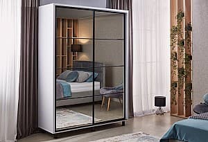 Dulap-Cupe Ambianta Torino (oglindă) 1.6 m Alb