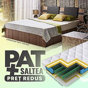 Pat Ambianta Fenix 1.6 m Nuc + Saltea Salt Confort Clasic 160x200