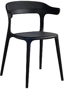 Scaun din plastic Papatya Luna Stripe Black 09