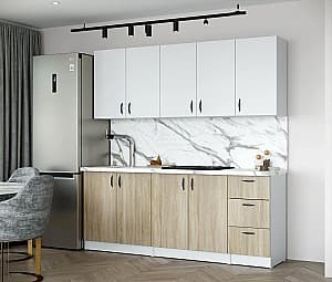 Bucatarie ML Mobila Rio 2 m (cu tablieră) Sonoma / Alb