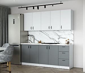 Bucatarie ML Mobila Rio 2 m (cu tablieră) Antracit / Alb