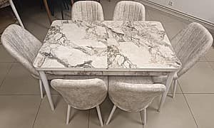 Набор стол и стулья Kelebek ES-424 (6 стульев)