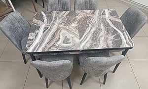 Set de masa cu scaune Kelebek ES-422 (6 scaune)