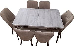 Set de masa cu scaune Kelebek ES-402 (6 scaune)