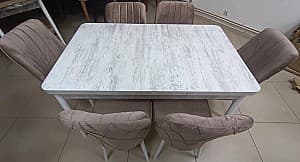 Set de masa cu scaune Kelebek ES-643 (6 scaune)