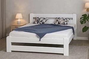 Pat Mebil Lev Lira 180x200 Alb, pentru 2 persoane