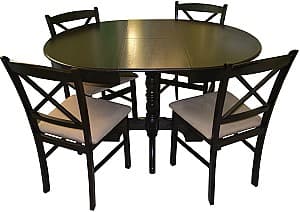 Masa din lemn Viitorul Rot. Ext 135x100cm Stejar Închis