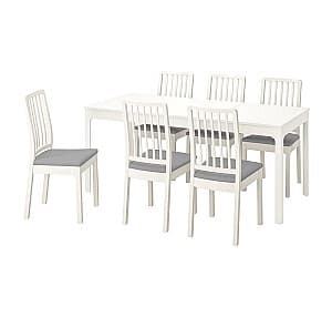 Set de masa cu scaune IKEA Ekedalen White/Orrsta grey