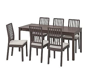 Set de masa cu scaune IKEA Ekedalen brown/Orrsta grey