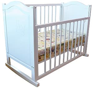 Кроватка Viitorul Колыбель с ортопедическим матрасом 120x65 см Белый