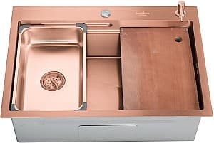 Кухонная мойка SanDonna HD7850 Двойная Золотая