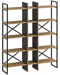 Etajera DECO Detroit 143.5 cm Saphire Oak (Stejar) / Silky Black (Negru)